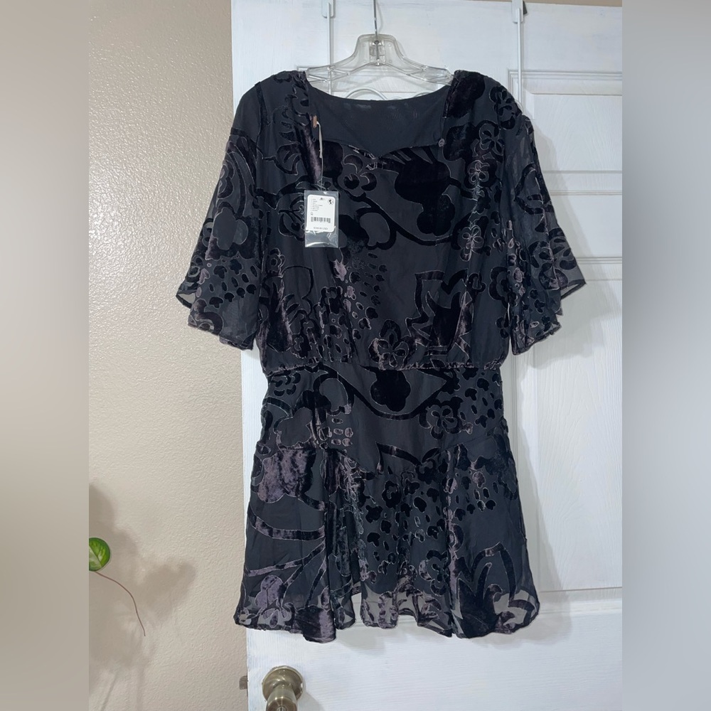 NWT Free People Manuka Burnout Velvet Mini Dress - Picture 4 of 8